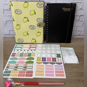 NWT Coach Notebook with lemon print with a free Planner Set